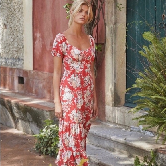 Auguste the label reverie red floral dress - Picture 4 of 7